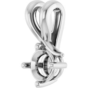 14K X1 White Gold 4.8 mm Round Pendant Mounting – image 4