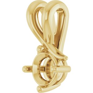 14K Yellow Gold 4.8 mm Round Pendant Mounting – image 4