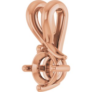 18K Rose Gold 4.8 mm Round Pendant Mounting – image 4
