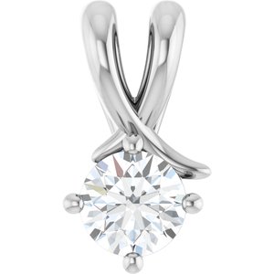 14K White Gold 4.8 mm Round Pendant Mounting