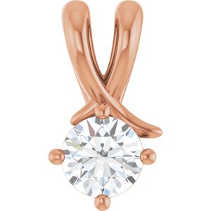14K Rose Gold 4.8 mm Round Pendant Mounting