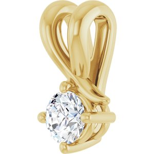 18K Yellow Gold 3.75 mm Round Pendant Mounting – image 3