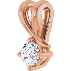 14K Rose Gold 3.75 mm Round Pendant Mounting – image 3