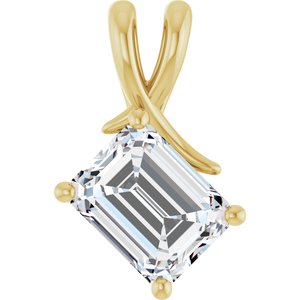 10K Yellow Gold 9x7 mm Emerald Pendant Mounting