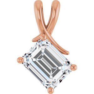14K Rose Gold 9x7 mm Emerald Pendant Mounting