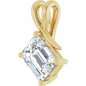 14K Yellow Gold 9x7 mm Emerald Pendant Mounting – image 3