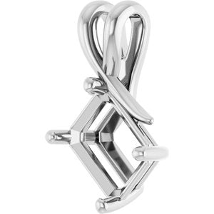 Continuum Sterling Silver 9x7 mm Emerald Pendant Mounting – image 4
