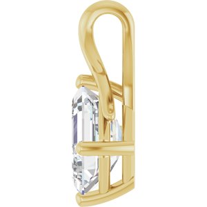 18K Yellow Gold 9x7 mm Emerald Pendant Mounting – image 5