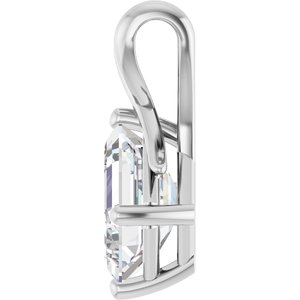 Continuum Sterling Silver 9x7 mm Emerald Pendant Mounting – image 5