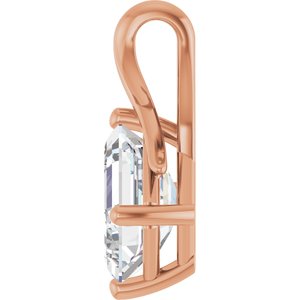 10K Rose Gold 9x7 mm Emerald Pendant Mounting – image 5