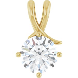 10K Yellow Gold 9.4 mm Round Pendant Mounting