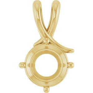 10K Yellow Gold 9.4 mm Round Pendant Mounting – image 2