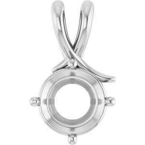 14K White Gold 9.4 mm Round Pendant Mounting – image 2