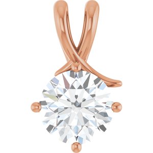 10K Rose Gold 9.4 mm Round Pendant Mounting