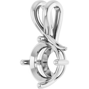 10K White Gold 9.4 mm Round Pendant Mounting – image 4