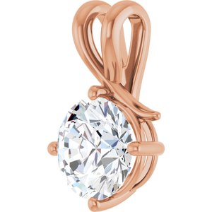 10K Rose Gold 9.4 mm Round Pendant Mounting – image 3