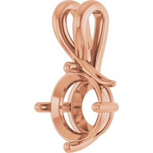 10K Rose Gold 9.4 mm Round Pendant Mounting – image 4