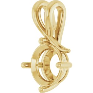 14K Yellow Gold 9.4 mm Round Pendant Mounting – image 4