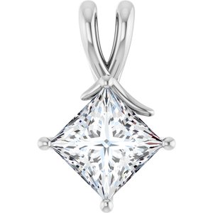 10K White Gold 8 mm Square Pendant Mounting