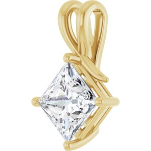 10K Yellow Gold 8 mm Square Pendant Mounting – image 3