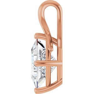 14K Rose Gold 8 mm Square Pendant Mounting – image 5