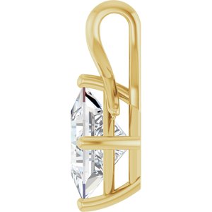 18K Yellow Gold 8 mm Square Pendant Mounting – image 5