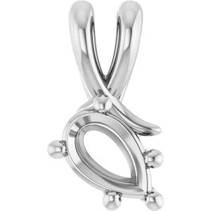Sterling Silver 7x4.5 mm Pear Pendant Mounting – image 2