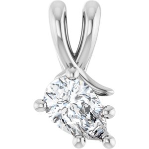 14K White Gold 7x4.5 mm Pear Pendant Mounting