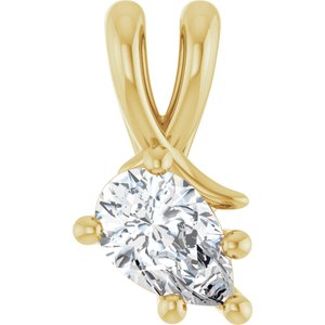 18K Yellow Gold 7x4.5 mm Pear Pendant Mounting