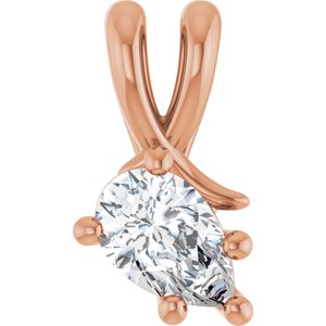 10K Rose Gold 7x4.5 mm Pear Pendant Mounting
