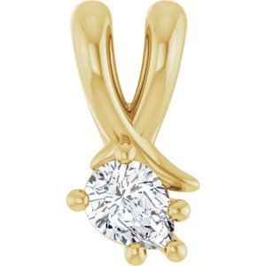 18K Yellow Gold 4x3 mm Pear Pendant Mounting