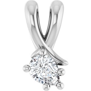 14K X1 White Gold 4x3 mm Pear Pendant Mounting