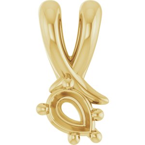 18K Yellow Gold 4x3 mm Pear Pendant Mounting – image 2