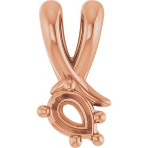 18K Rose Gold 4x3 mm Pear Pendant Mounting – image 2