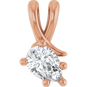 14K Rose Gold 6.5x4.5 mm Pear Pendant Mounting