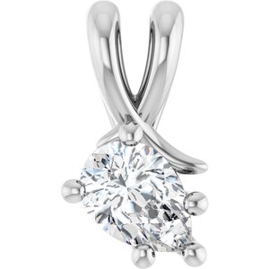 14K X1 White Gold 6.5x4.5 mm Pear Pendant Mounting