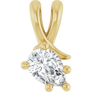 18K Yellow Gold 6.5x4.5 mm Pear Pendant Mounting