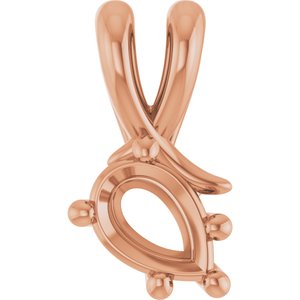 18K Rose Gold 6.5x4.5 mm Pear Pendant Mounting – image 2