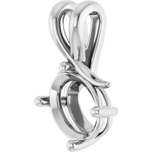 10K White Gold 9x7 mm Oval Pendant Mounting – image 4