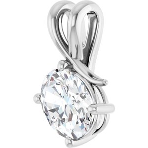 14K White Gold 9x7 mm Oval Pendant Mounting – image 3