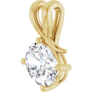 14K Yellow Gold 9x7 mm Oval Pendant Mounting – image 3