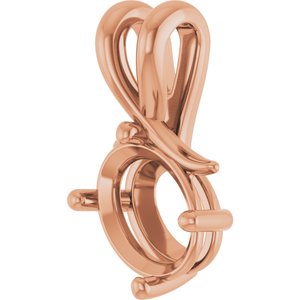 10K Rose Gold 9x7 mm Oval Pendant Mounting – image 4