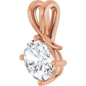 18K Rose Gold 9x7 mm Oval Pendant Mounting – image 3