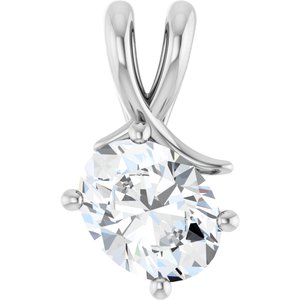 18K White Gold 9x7 mm Oval Pendant Mounting