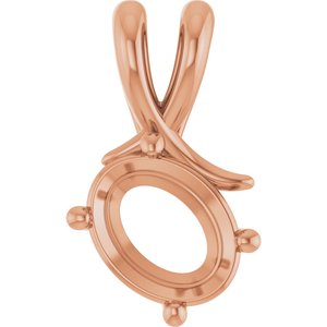 10K Rose Gold 9x7 mm Oval Pendant Mounting – image 2