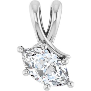 10K White Gold 8x4.5 mm Marquise Pendant Mounting