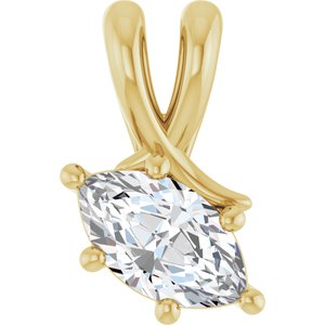 18K Yellow Gold 8x4.5 mm Marquise Pendant Mounting