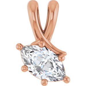 10K Rose Gold 8x4.5 mm Marquise Pendant Mounting