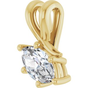 14K Yellow Gold 8x4.5 mm Marquise Pendant Mounting – image 3