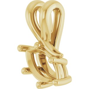 14K Yellow Gold 8x4.5 mm Marquise Pendant Mounting – image 4